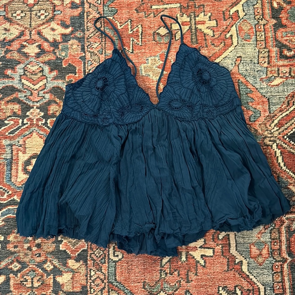 Free people flowy embroidered tank